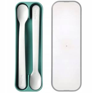 MEPAL MIO 2 ŁYŻECZKI DO KARMIENIA DZIECKA SZTUĆCE + ETUI / TURQUISE