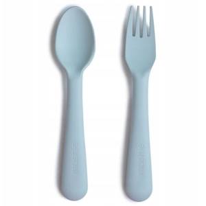 Mushie sztućce do nauki samodzielnego jedzenia / Powder Blue